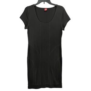 Olsen Dress 8 Black Viscose Blend Soft Stretch Minimalist Career Effortless
